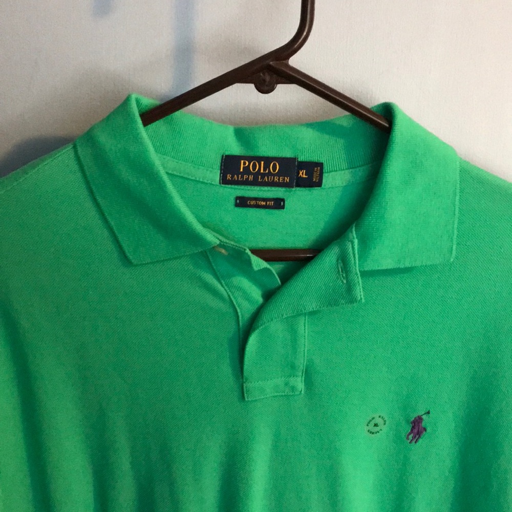 Green custom fit polo from Ralph Lauren